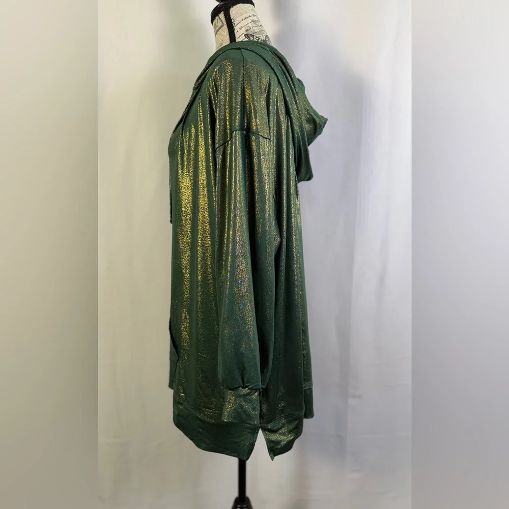 Livi by Lane Bryant Shimmering Green Gold Hoodie ECO Friendly- Plus Size 22/24 - Picture 8 of 15